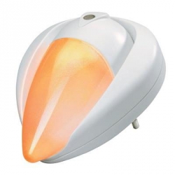 Automatické noční LED svítidlo do zásuvky 230V, bílá barva, světlo oranž Automatické noční LED svítidlo do zásuvky 230V, bílá barva, světlo oranž