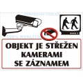 Samolepka Objekt střežen kamerami se záznamem, formát A5 Samolepka Objekt střežen kamerami se záznamem, formát A5